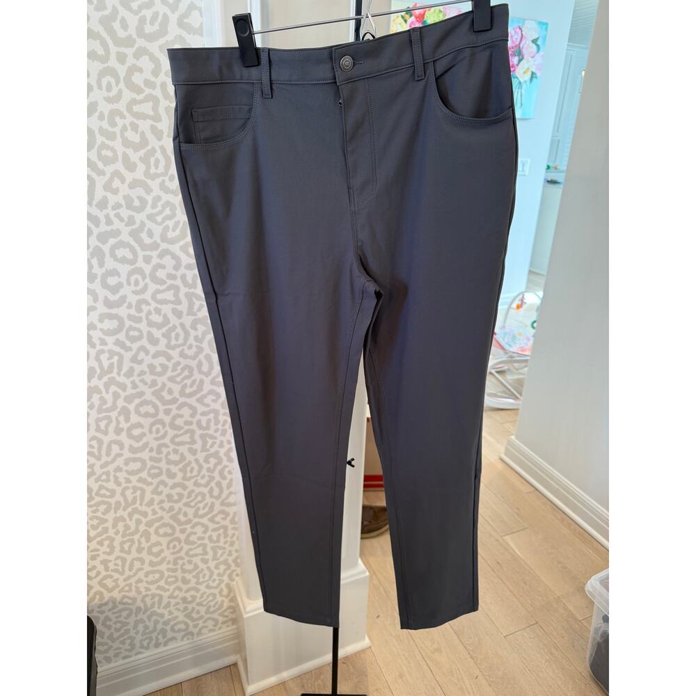 Fabletics Men's Black Don Trouser Flat Front Golf Pant Size 34 x 30